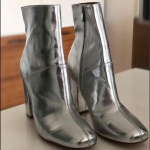 Urban Outfitters metallic silver bootie